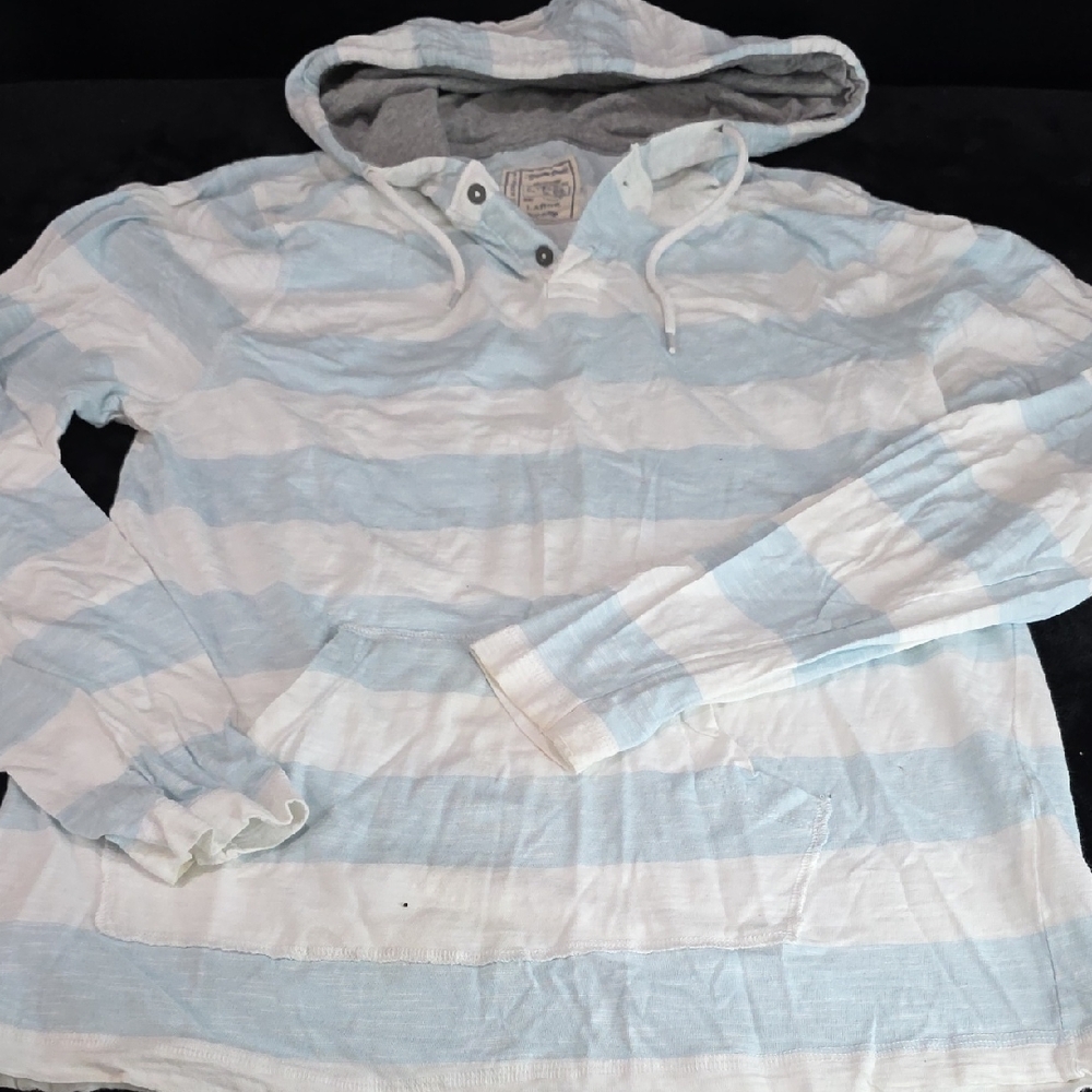 Alexander Julian Blue and White Striped Long Sleeve Tee